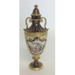 A Royal Crown Derby vase and cover decorated with