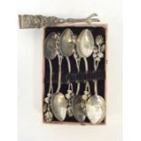 A set of six Continental teaspoons and matching to