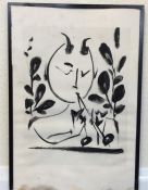 A print after Picasso. Approx. 30 cms x 38 cms. Es