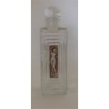 LALIQUE: A scent bottle of rectangular form etched