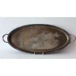 A heavy two handled tray of oval design. Sheffield