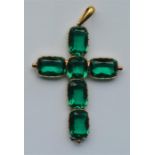 A good Antique green stone cross with loop top. Ap