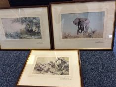 DAVID SHEPHERD: A group of three signed prints of