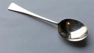 A stylish preserve spoon, the tapering stem to cir