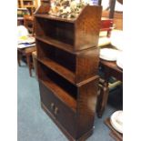 An Art Deco style oak bookcase.