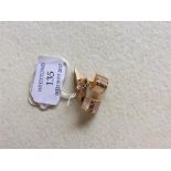 A pair of unusual crystal cufflinks on gilt suspen