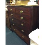 An Antique mahogany chest of six drawers.