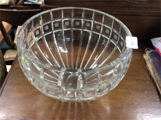 Waterford: A large fluted glass bowl.