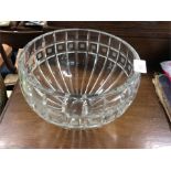 Waterford: A large fluted glass bowl.