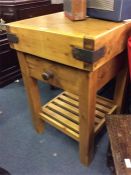 A good butchers block on stand.
