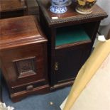 Two carved bedside cabinets.