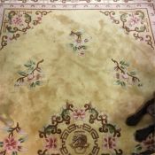 A large patterned rug.