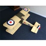 A large model of a Sopwith Pup aircraft.