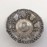 A small embossed Coronation pin dish embossed with