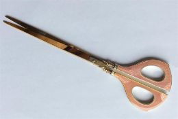 A pair of attractively enamelled scissors with gil