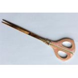 A pair of attractively enamelled scissors with gil