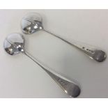 A pair of OE rat tail soup spoons. London. By WB&S