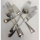 A heavy set of six OE table forks. London. By WD&S