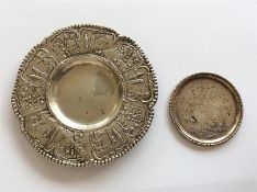 A circular Dutch pin tray marked to base together