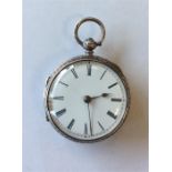 An attractive lady's fob watch with white enamelle