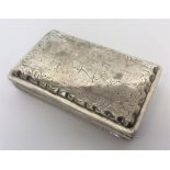 A small Russian engraved snuffbox with hinged top