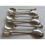 A good set of six Coronation spoons. London, Moder