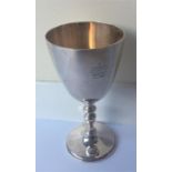 A heavy commemorative goblet with ring decoration