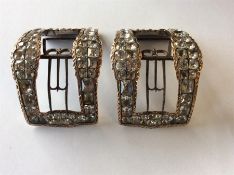 A good pair of steel and paste buckles with gold o