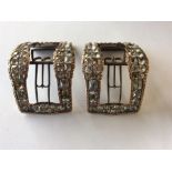 A good pair of steel and paste buckles with gold o