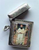 OF CRICKETING INTEREST: An engraved hinged top ves