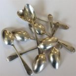 A heavy set of eight coffee spoons with ball termi