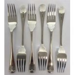 A heavy set of six OE dessert forks. Sheffield. By