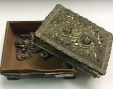 A box containing silver costume jewellery, brooche