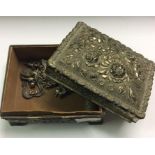 A box containing silver costume jewellery, brooche