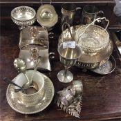 A large collection of plated ware etc.