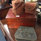An old sewing box, cameras etc.
