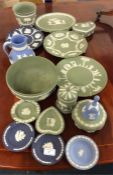 A good collection of Wedgwood Jasperware china.