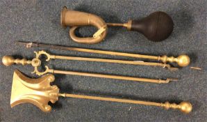 An old horn together with a companion set.