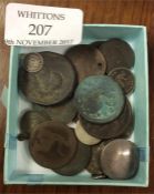 A quantity of old coins, silver box etc.