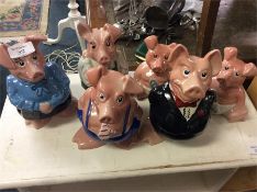 A set of Wade pig money boxes.