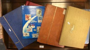 A collection of stamp albums.