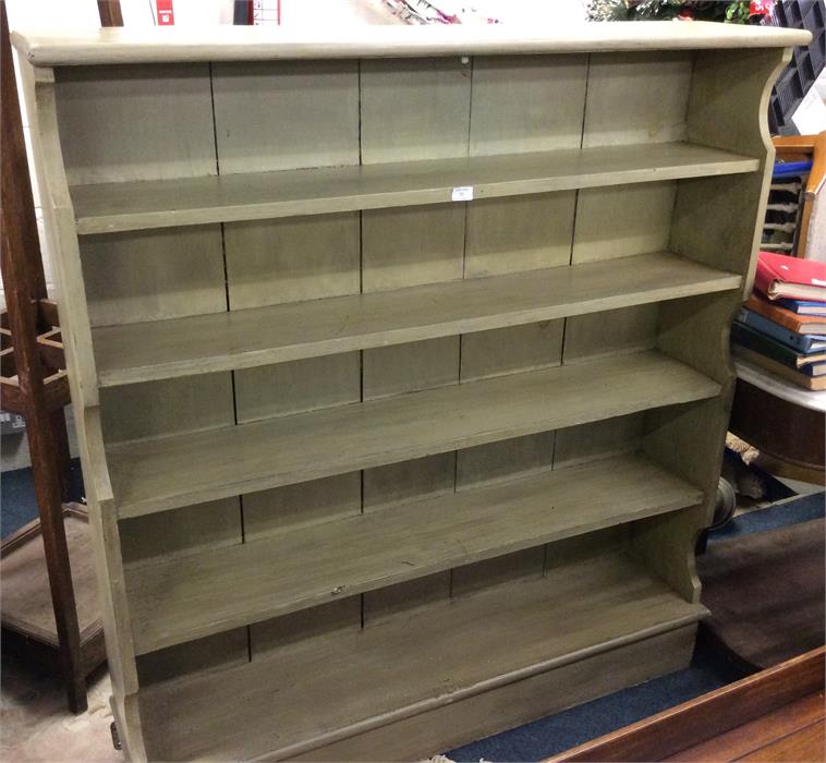 A painted bookcase.