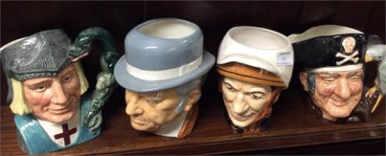 A collection of Royal Doulton Toby jugs.