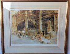 RUSSELL FLINT: A framed and glazed print of semi-n