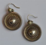 A pair of Edwardian silver earrings with ball deco