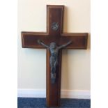 A massive pottery crucifix. Approx. 61 cms high. E