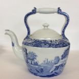 A massive Spode blue and white kettle of typical d