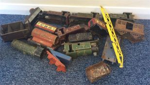 Old Die-cast train mounts and wagons. Est. £30 - £