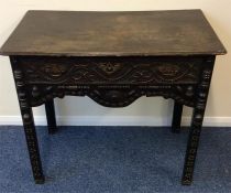 An Antique Continental single drawer hall table. E