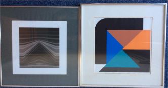 Two modern framed and glazed prints. Approx. 27 cm